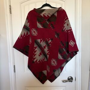 Rhonda Stark Southwestern Aztec Wool Poncho